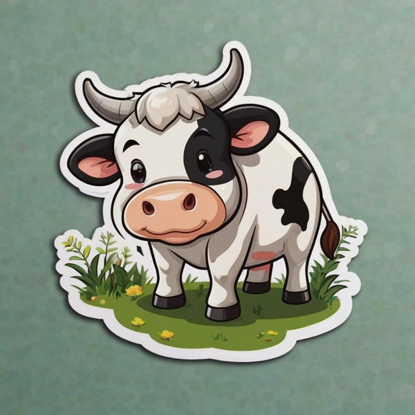 Acatalepsy Sticker Cute Dairy Cow Stickers for Water Bottle 2in, Waterproof Vinyl Kawaii Animal