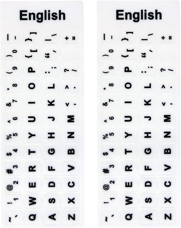 2Pcs Universal English Keyboard Stickers for PC Computer Mac Laptop Desktop Keyboard,