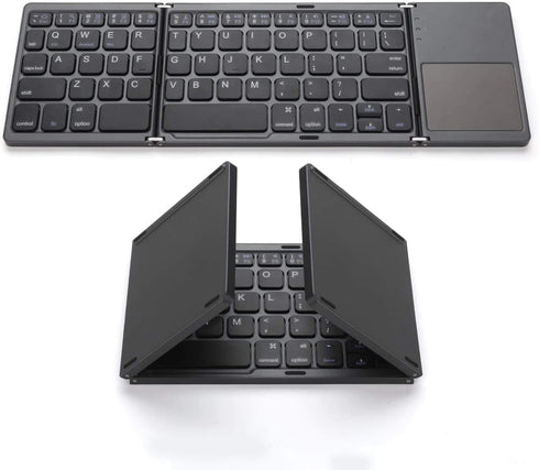 ROCK&ROWN Foldable Bluetooth Keyboard, Portable Wireless Keyboard with Touchpad for Mac OS, Android, Windows, Linux,