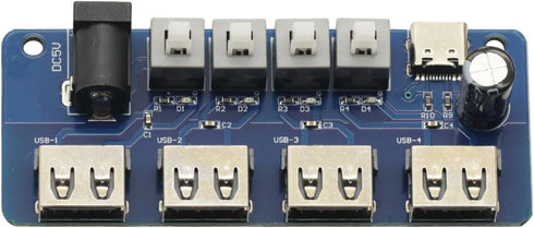 GODIYMODULES 5V 4-Way Power Expansion Module Button Control Power Supply USB Distribution Board Power Supply Hub