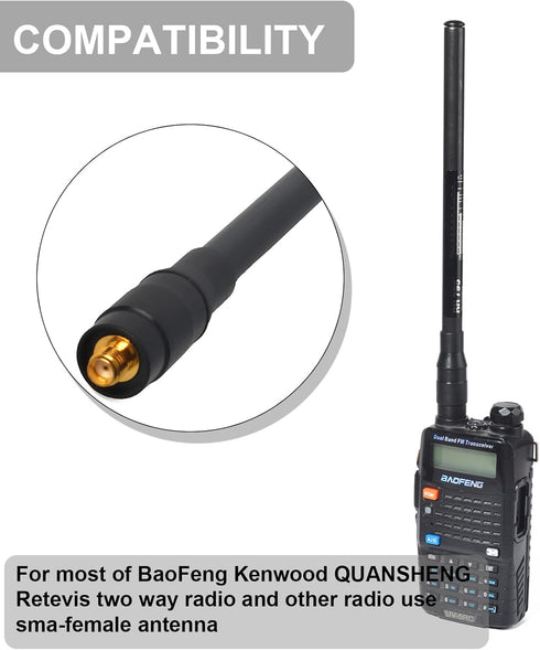 HYS 70-1000MHz UV5R UV5RE BF-888S TK11 UVK5 UVK6 Wide Band Telescopic Antenna SMA-Female Mobile Radio Antenna