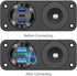 12V USB Outlet Marine Switch Panel, PD3.0 & Dual Quick Charge 3.0 USB Ports, Waterproof 150W Cigarette Lighter Socket