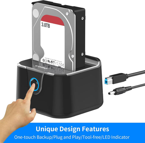 GODO 3.0 2.5/3.5 inch (5 Single Hard Drive Docking Station USB to SATA III for HDD SSD, External Hard Drive Dock