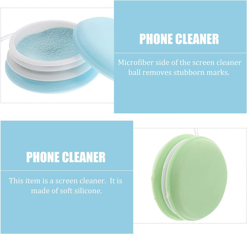 NUOBESTY 8pcs Macaron Phone Screen Cleaner Wipes with Keychain Charm for Touch Screens