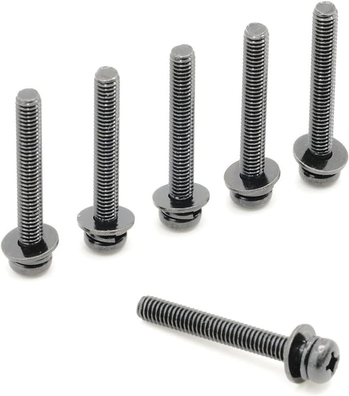 Replacement Screws 1 Set of Metric Screws (Model RS-198299) Pan Head - Philips Drive - Black Plated (Pack of 6)