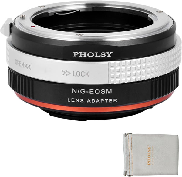 Lens Mount Adapter with Aperture Control Ring for Nikon G F AI AIS D AFS Lens to Canon EF-M (EOS M) Camera