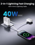 Gitryin 40W 33.5in iPhone14/13/12, Portable Charger Block, Retractable Wall Charger, PD Fast Charging Block