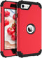 BENTOBEN for iPhone SE 2022 Case, Heavy Duty 3 in 1 Full Body Rugged Shockproof Cover for Girls Women, Red/Black