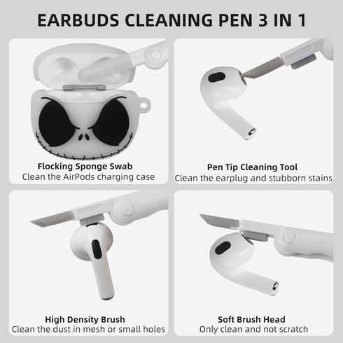 AirPods 3rd Generation Case Cover with Cleaner Kit, Glow in The Dark Funny Case for Airpod 3 Charging Case, Cute 3D