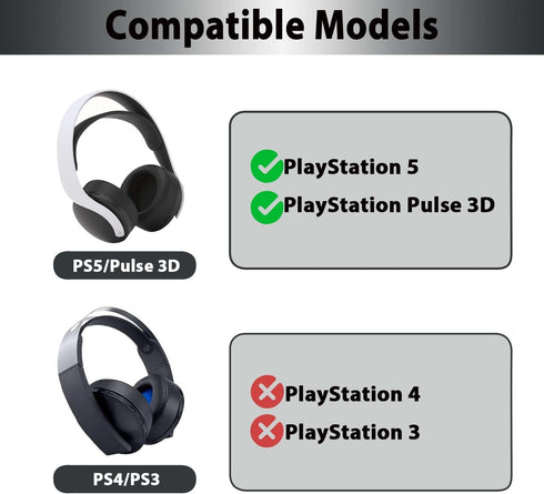 Adhiper Replacement Ear Pads for PS5 Pulse 3D Headset, Upgraded Cooling Gel Earpads Compatible with Sony PlayStation 5 PS5 Pulse 3D Wireless Headset, High-Density Memory Foam & Soft Protein Leather