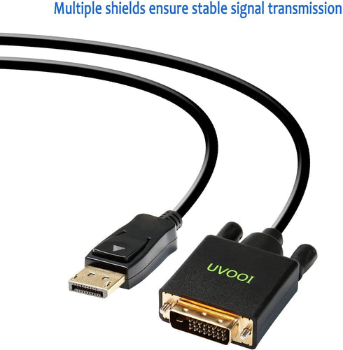 DisplayPort to DVI Cable 6ft 3-Pack, DP Display Port to DVI-D Cable Male to Male for Computer, Monitor, Projector