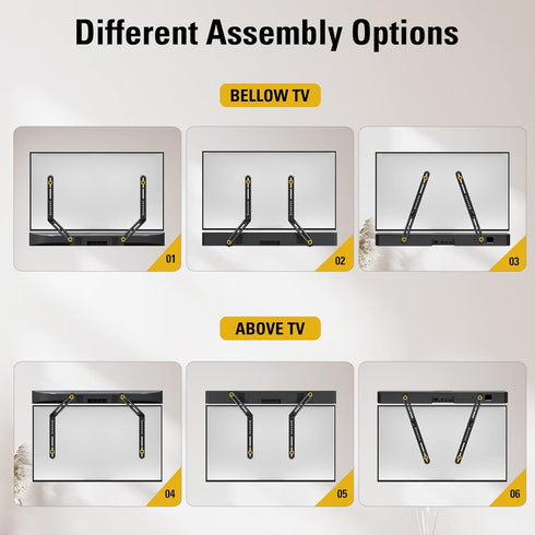 Mounting Dream Soundbar Mount Bracket - Fits Most Sound Bars Up to 15 Lbs, Mounting Above or Under TV, MD5420