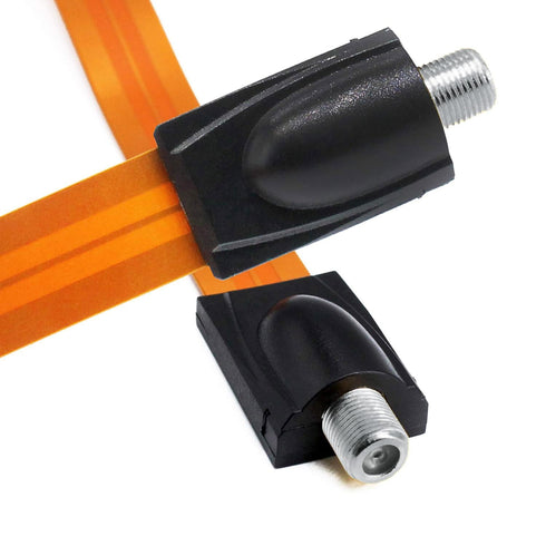 VANTRONIK Ultra-Thin Flat Coaxial Cable for TV, 11.8 inches Long, F Connector, Soft Window Cable for Windows