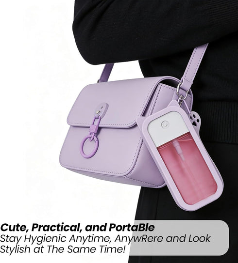 Set SHANPIN Silicone Case for Hand Sanitizer Spray Protective Cover with Keychain for Power Mist and Glow Mist