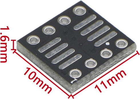 JIUWU 8 Pin Double-Side Prototype Printed Circuit PCB Adapter - Universal Board for DIY Soldering and Electronic