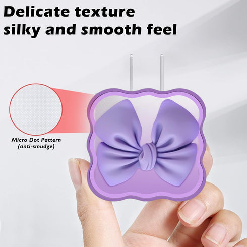 Kawaii Phone Cable Protector for iPhone 18W/20W USB-C Charger, Clear Soft Charger Protective Case Data Line Cover, Cute