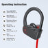 Bluetooth Headphones, Wireless Headphones 16H Playtime Wireless Earbuds with Mic Stereo in-Ear Earphones, IPX7 Waterproof Sports Headphones Sound Isolation Headsets for Running, Workout Red