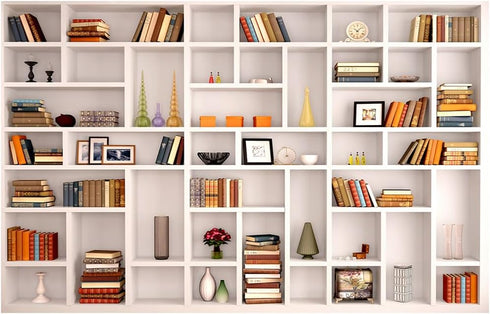 CGXINS White Bookshelf Office Backdrop Photo Backdrop 7x5ft Video Conference Zoom Backdrop Home