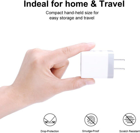 Muti Port USB Wall Charger, Sicodo 3.1Am Universal Travel Power Plug Adapter for iPhone and Samsung