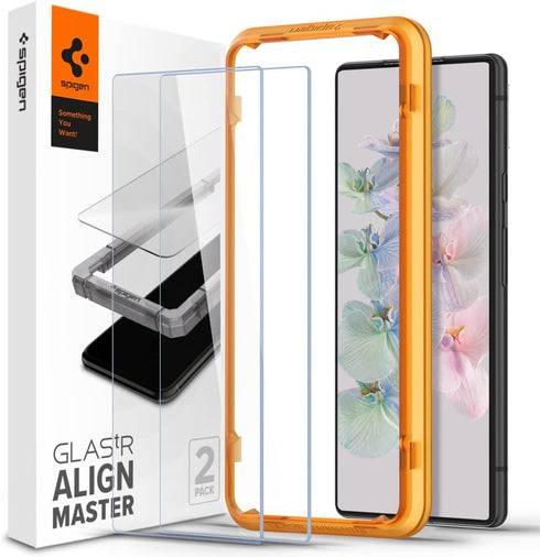 Spigen GlasTR AlignMaster Tempered Glass Screen Protector for Pixel 7 - Case Friendly - 2 Pack