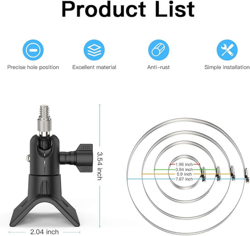 No-Drill Outdoor Security Camera Pole Mount, Universal Mounting for Ring, Eufy, Wyze, Arlo, Google Nest Cameras -