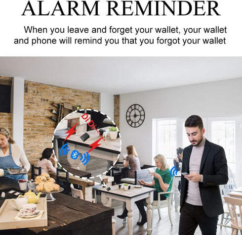 Trackable Wallet for Men - Anti-Lost Mens Wallet with GPS Position Locator & Bluetooth Tracker