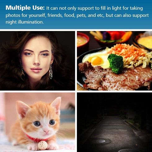 OURRY Mini Rechargeable Selfie Clip on Ring Light, 9 Level Adjustable Brightness, 32 LED, USB Flash Lighting - Pink