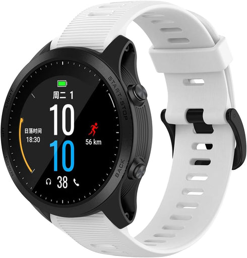3-Pack Silicone Bands for Garmin Forerunner 945 Smartwatch, Replacement Strap (Black, White, Green)