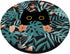Black Cat in Botanical Flowers, Green Floral Pattern Cute Cat PopSockets Standard PopGrip