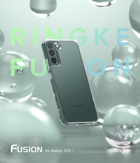 Ringke Fusion Case for Samsung Galaxy S22 Plus 5G (2022), Clear Anti-Yellowing Hard Back with Shockproof Bumper Cover