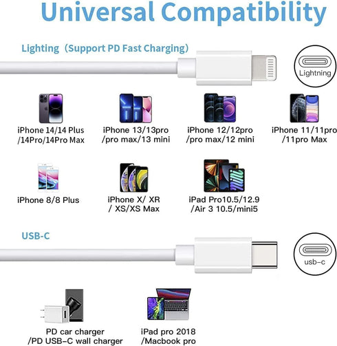 iPhone Charger 10FT Lightning Cable, Compatible with iPhone 14/13/12/11 Pro Max, XR, XS, X, 8, 7, 6 Plus, SE, iPad and