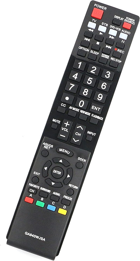 RRMCGA840WJSA GA840WJSA Remote for Sharp Aquos TV Models: LC-52LE810UN, LC-60LE810, LC40LE810, and more