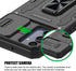 Shockproof Phone Case & Sliding Camera Cover & Ring Holder Kickstand with Screen Protector for Samsung Galaxy A15 5G