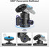 rubesee 1/4" 360 5.5lbs Mini Ball Head, Panoramic Camera Tripod Head with Screw Shoe Mount, Rotatable Metal Adapter