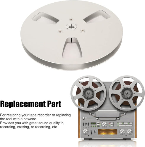 7 Inch 3 Nab Aluminum Metal Small Hub Reel, Universal Holes Empty, Low Noise, Fix or Replace Tape Recorder (Silver)