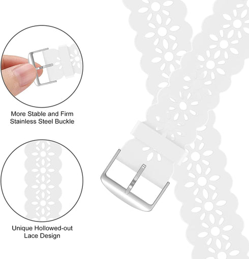 For ANDFZ Smartwatch Band, Silicone Lace Straps Compatible for T42 1.72/Geelyda Y20 Pro/P22 Smartwatch