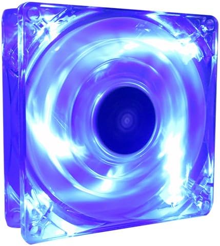 Bgears b-PWM 80mm Blue LEDs Gaming PC Cooling Fan - High Speed, 500-4000 RPM, 12VDC, 78 CFM, Mini 4 Pin Connector