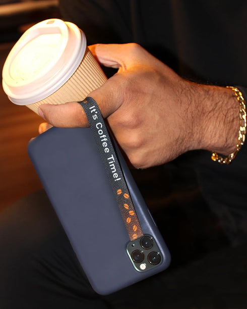 Full-Hand Elastic Phone Strap/Grip, Multi-Position Adjustable with Easy On/Off Secure Hook & Loop Closures, Caribbean