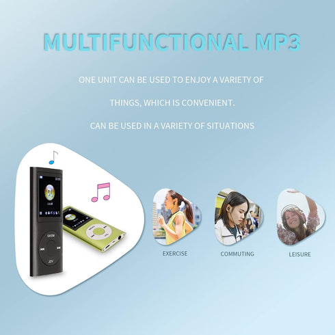 Gugxiom MP3 MP3 MP3 1.8 Inch MP3, 64G Music Player, Player, Portable Players, Slim LCD Screen, with Earphone, Supports