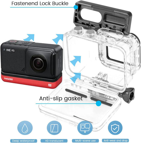 Dive Case for Insta360 ONE RS 4K Edition - Waterproof Housing Underwater Diving Shell 60M/196FT with Thumbscrew