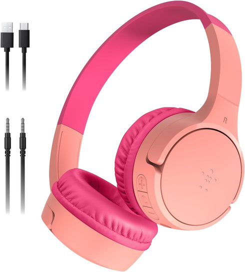 Belkin SoundForm Mini - Wireless Bluetooth Kids Headphones, 30H Battery, 85dB Safe