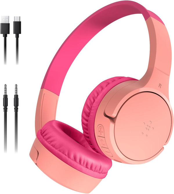 Belkin SoundForm Mini - Wireless Bluetooth Kids Headphones, 30H Battery, 85dB Safe