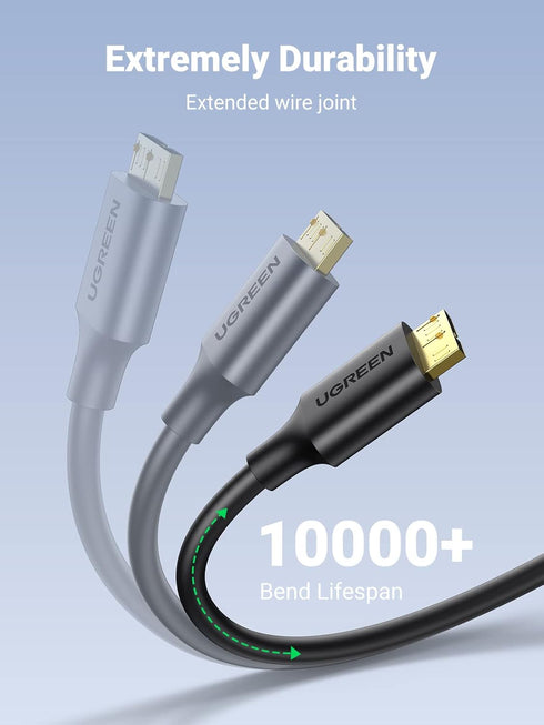 UGREEN 6ft Micro USB 3.0 Cable, Type A Male to Micro B, compatible with Samsung Galaxy S5, Note 3, cameras, and hard