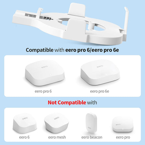 Relassy Wall Mount Holder for eero Pro 6e/Pro 6, Outlet Wall Stand Bracket Compatible with eero Pro 6e/Pro 6 Mesh Wi-Fi System Extender Router (1 Pack), No Messy Wires, Space Saving