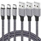TAKAGI 3-Pack USB Type C Cable 6ft, 3A Fast Charging, Nylon Braided, Compatible with Galaxy S20, iPhone 15/15 Pro Max.