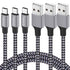 TAKAGI 3-Pack USB Type C Cable 6ft, 3A Fast Charging, Nylon Braided, Compatible with Galaxy S20, iPhone 15/15 Pro Max.