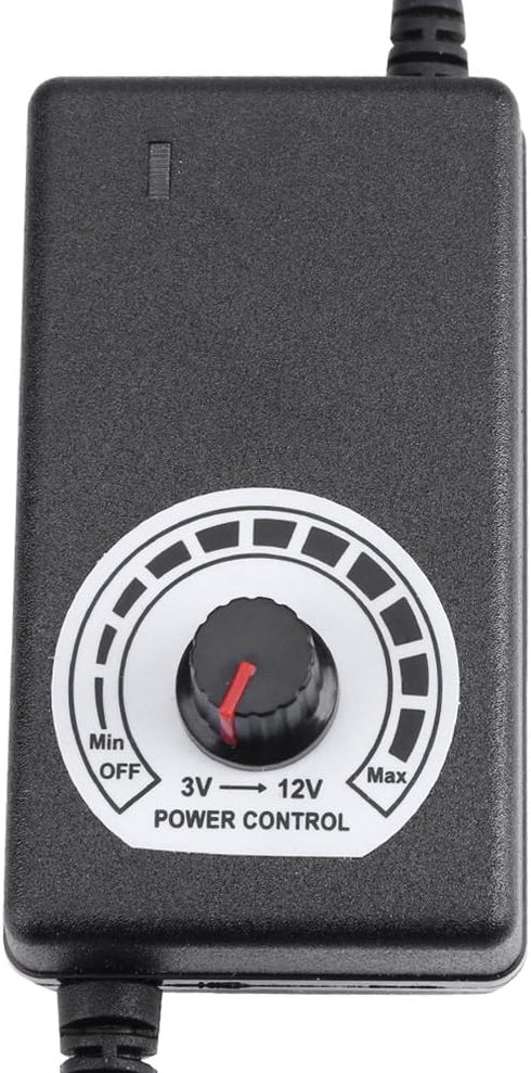 AC to DC Adapter Converter - 3-12V 2A Adjustable Power Supply Motor Speed Controller with US Plug