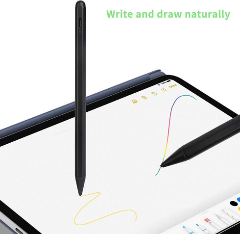 iPhone Stylus Pen, Active Capacitive Digital Pencil for Sketching and Note-Taking, Type-C Rechargeable, Black