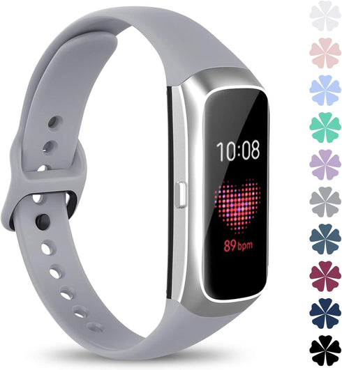 Watbro Compatible with Samsung Galaxy Fit SM-R370 Bands, Adjustable Soft Silicone Replacement Straps for Smartwatch