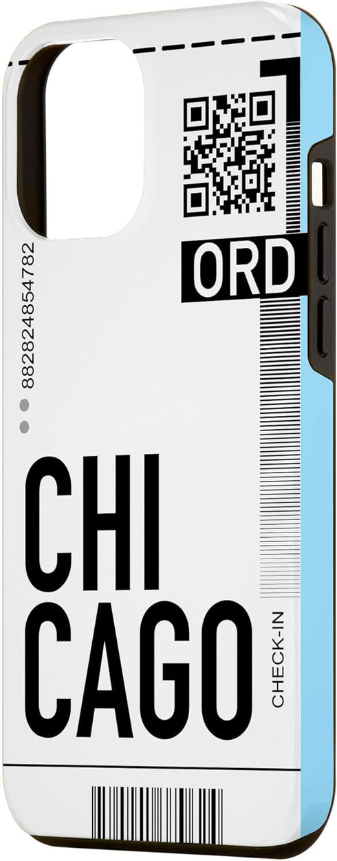 iPhone 14 Pro Max Chicago Air Ticket Phone Case Boarding Pass City Plane Case